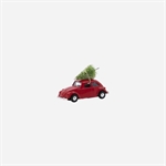 House Doctor XMAS CAR mini rød 8,5 cm med juletræ på taget - Fransenhome